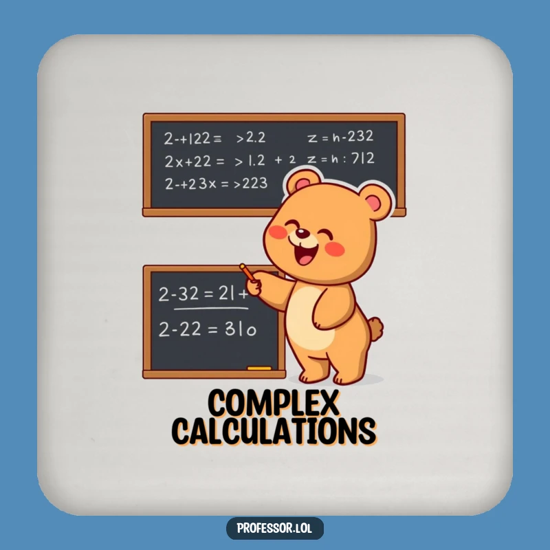 Funny Bear Math Coaster Set: Protect Surfaces with Smart Flair!