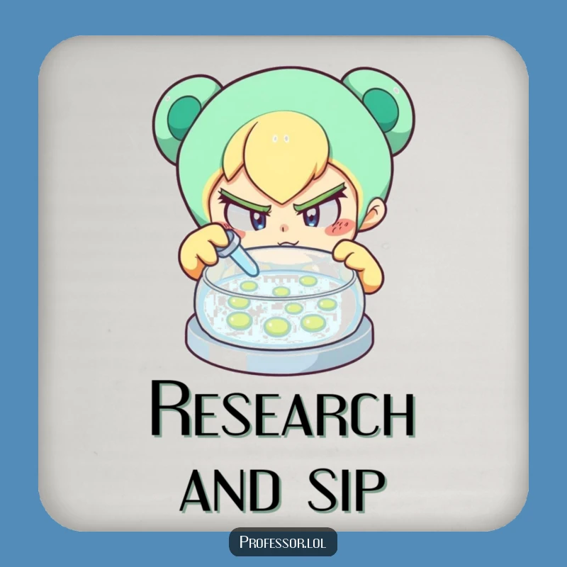 Funny Curious Scientist Coaster: Protect Surfaces with Scientific Charm