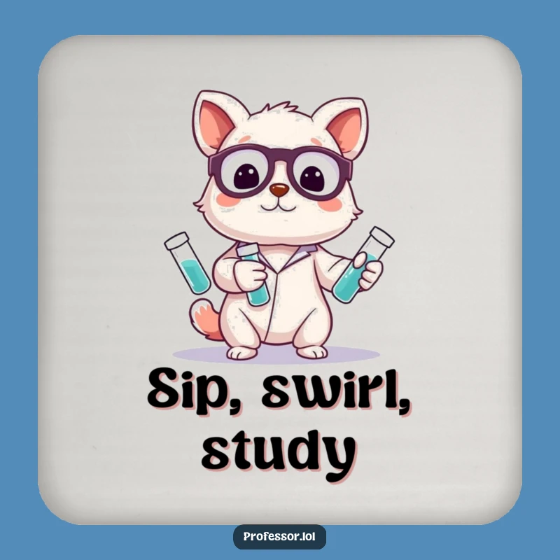 Funny Science Coaster Set - Cute Animal Juggler Drink Protection