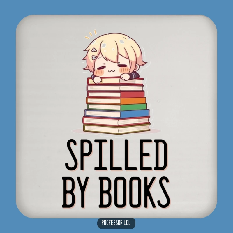 Funny Tripping Books Coaster: Comical Table Gift