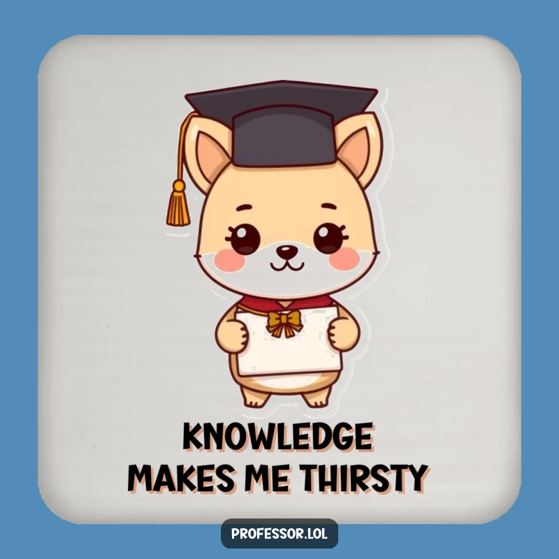 Funny Graduation Animal Coaster: Cute Scholar Protects Surfaces, Perfect Funny Gift