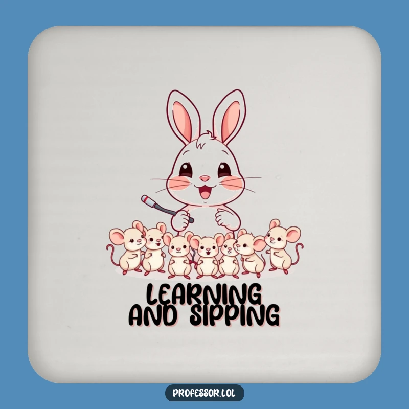 Funny Rabbit Teacher Coaster: Protect Surfaces with Charm