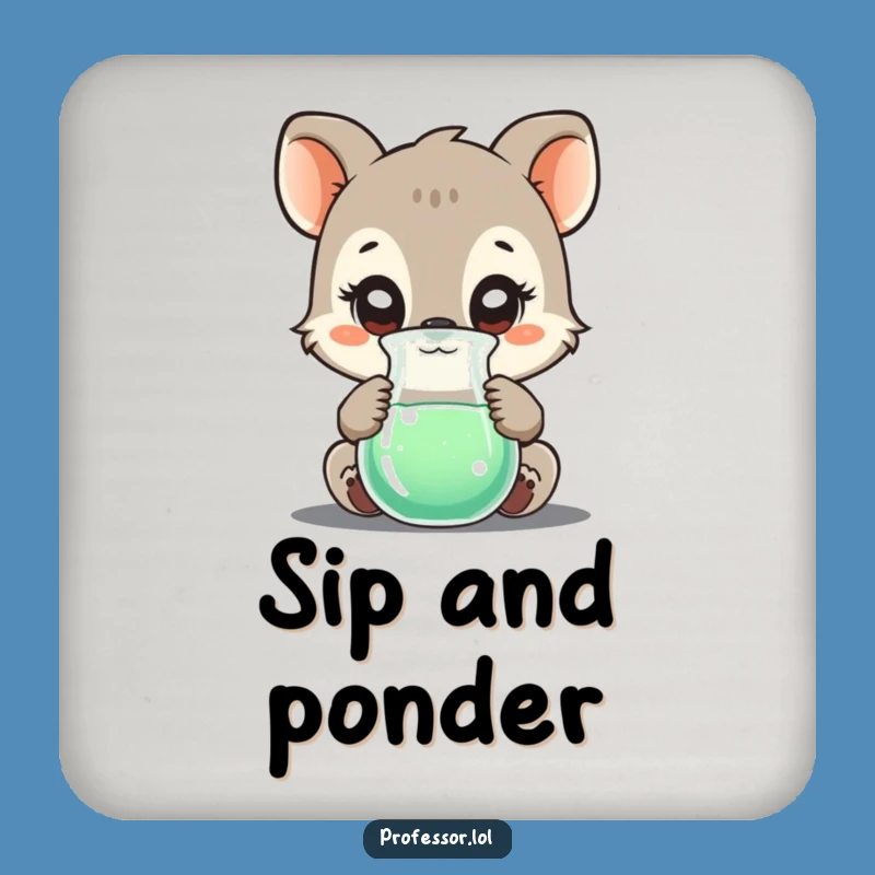 Funny Animal Beaker Coaster: Bubbling Science Table Protection Gift