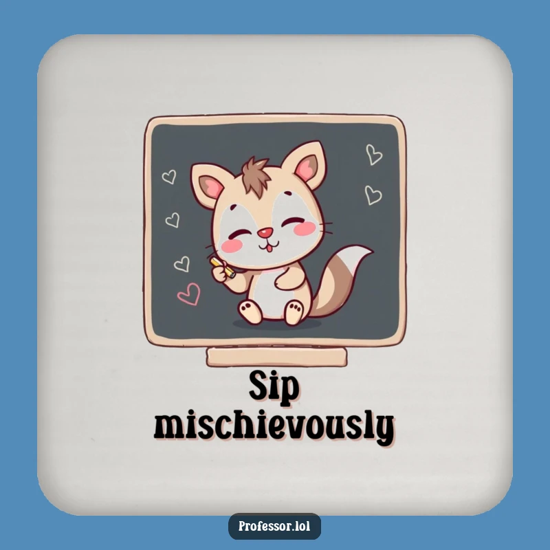 Funny Animal Scribble Coaster: Blackboard Protection Gift