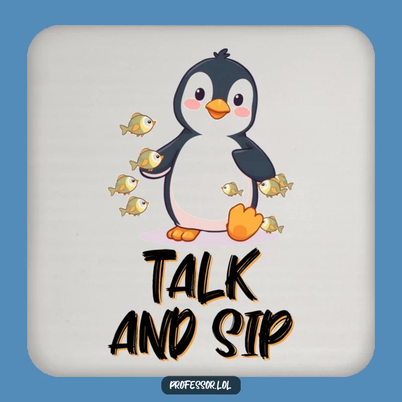 Funny Penguin Fish Coaster: Protect Surfaces with this Hilarious Ocean Dwyer's Funny Gift!