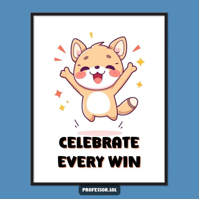 Funny Breakthrough Animal Poster - Cute Jumping Art for Inspiring Decor