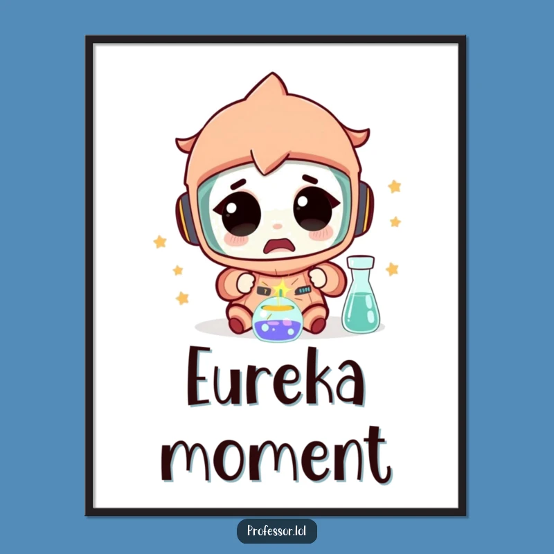 Funny Science Experiment Poster: Amazed Spark Art Print Gift