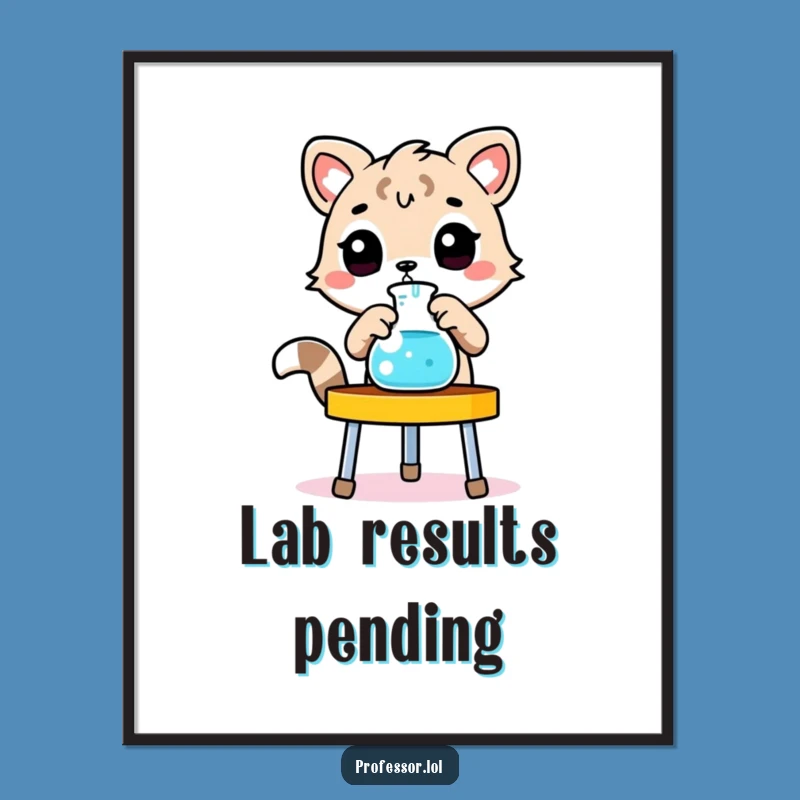 Funny Animal Lab Poster - Beaker Adjuster, Scientific Wall Art