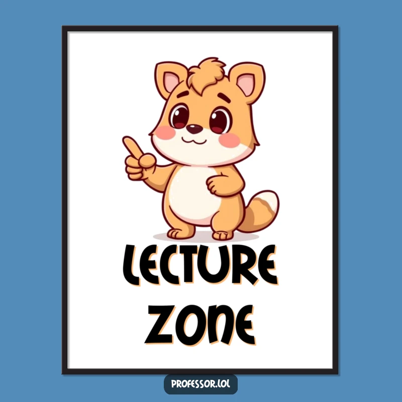 Funny Animal Lecture Art Print: Animated Pointer Poster Gift