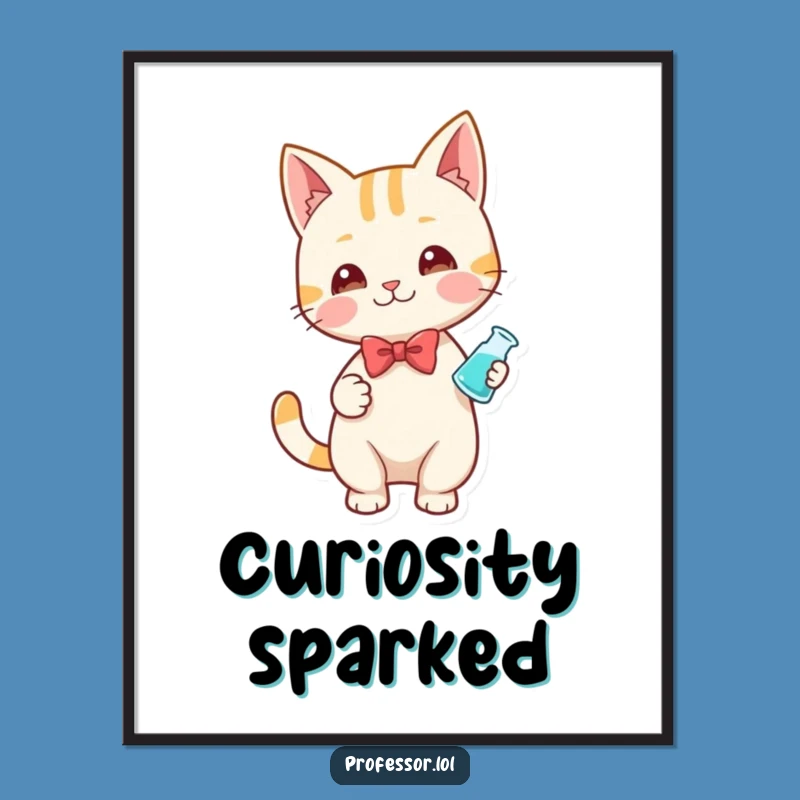 Funny Cat Scientist Poster: Whimsical Wall Art for the Curious Mind