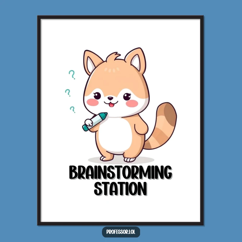 Funny Debate Animal Poster - Cute Marker Art for Thoughtful Decor