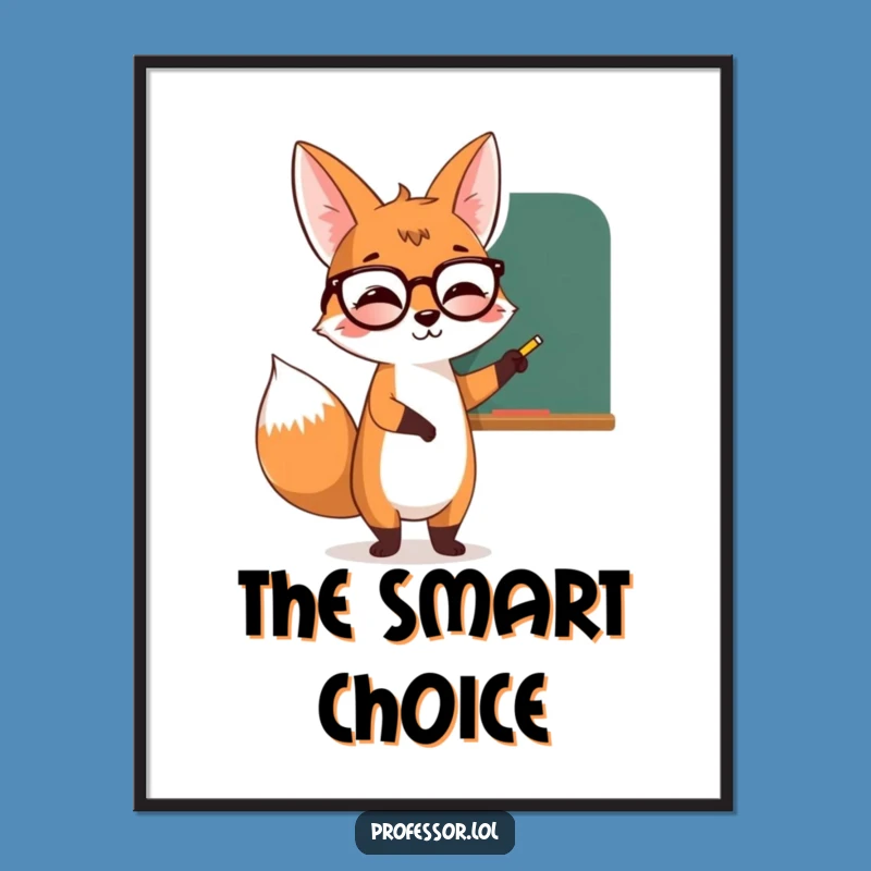 Funny Fox Classroom Poster, Educational Art Print, Hilarious Teacher Gift