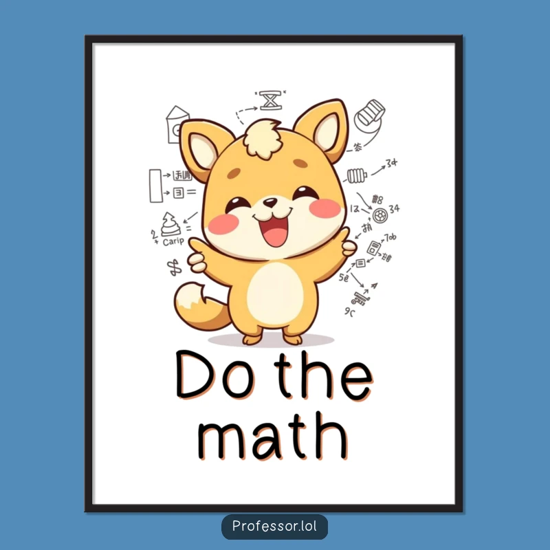 Funny Intellectual Art Print - Kawaii Animal Diagram Pointer Poster Gift