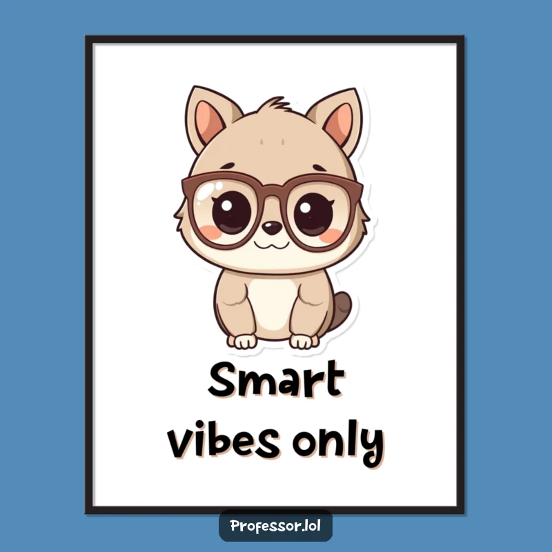 Funny Smart Animal Poster: Intellectual Character Art, Wise Spectacles, Giftable Decor