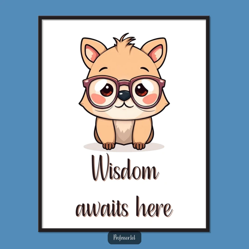 Funny Spectacled Animal Poster: Brighten Your Walls with Wit!