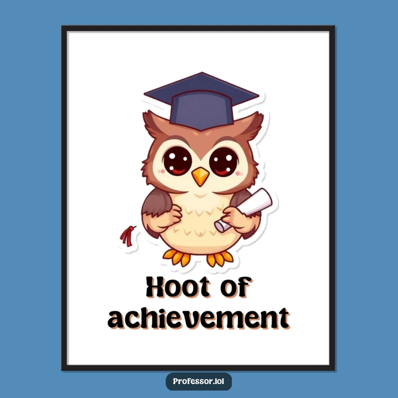 Funny Graduation Owl Poster, Wise Wall Art, Hilarious Graduate Gift