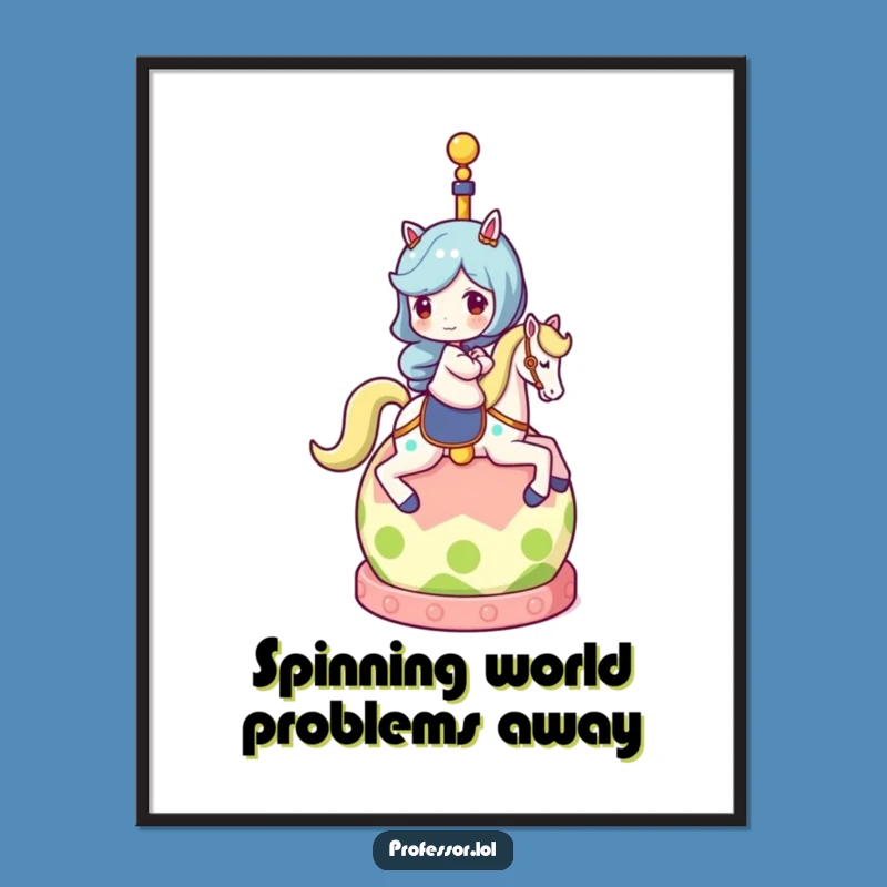 Funny Globe Rider Poster: Decorate with Adventure and Laughs - Hilarious Wall Art