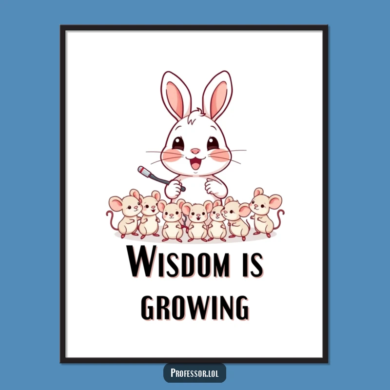 Funny Teaching Rabbit Poster: Whimsical Wall Art for Any Classroom