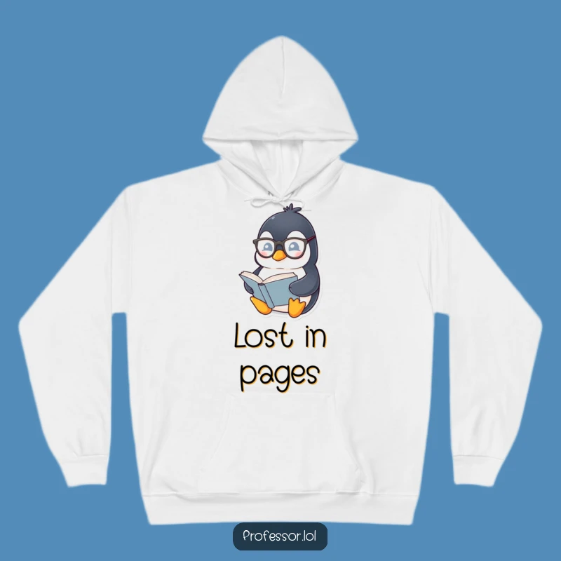 Cozy Funny Penguin Bookworm Hoodie: Stay Warm While You Wander Through Worlds!