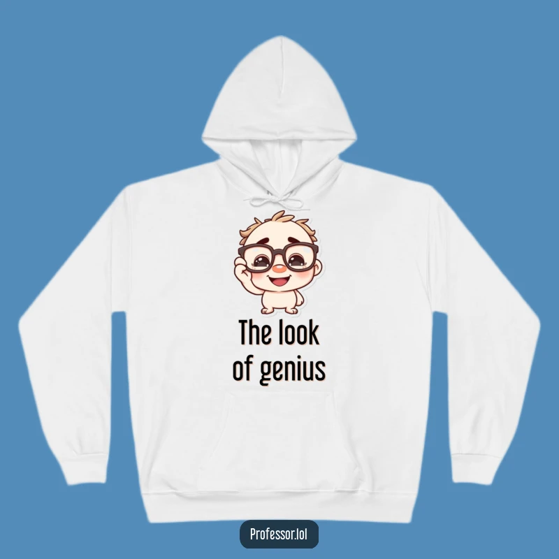 Cozy Scholar Hoodie - Funny Character Spectacles Grin Gift