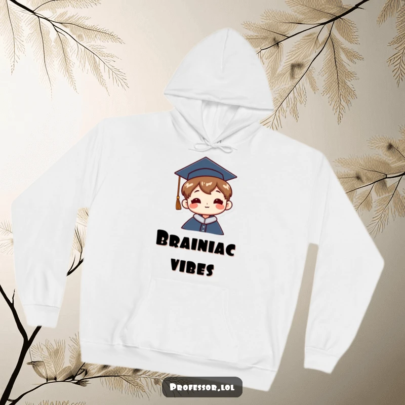 Funny Graduation Hoodie: A character wears a graduation cap tilted jauntily, offering cozy comfort and a humorous sense of accomplishment.