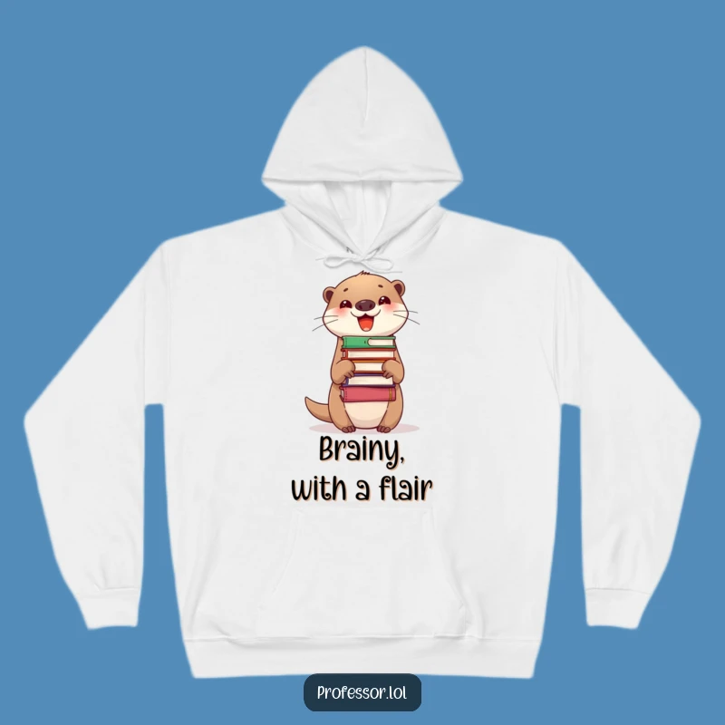 Funny Otter Hoodie: Cozy Up with Books & Hilarious Charm