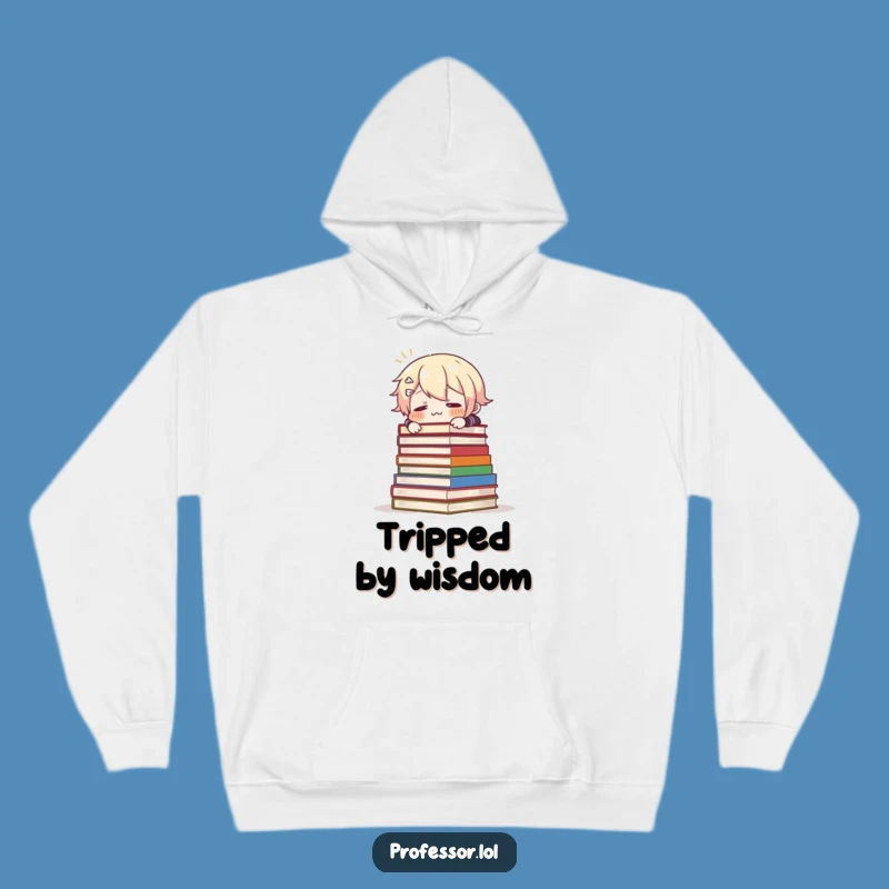 Funny Tripping Books Hoodie: Cozy Comical Character Gift