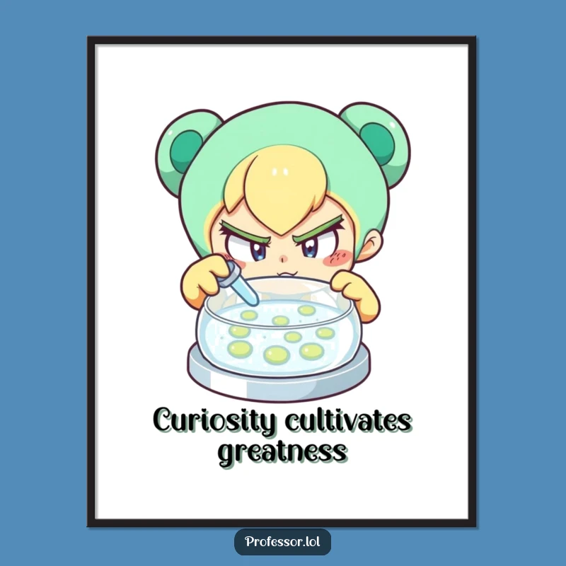 Free Printable Wall Art: Curious Scientist Examining Petri Dish - Quirky Decor