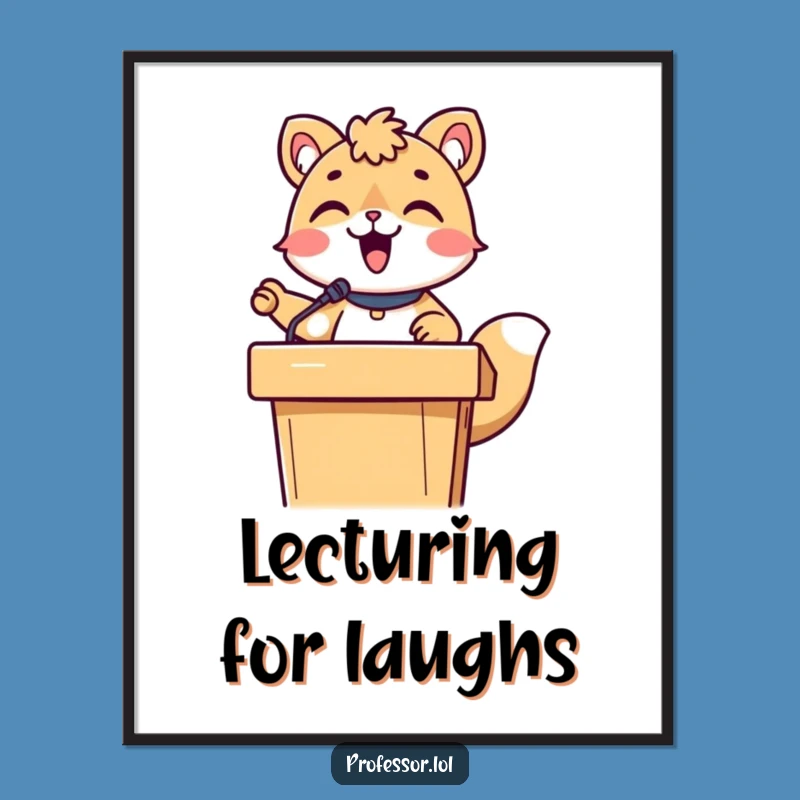 Free Printable Funny Wall Art: Lecturing Animal Professor, Humorous Study Downloadable Art