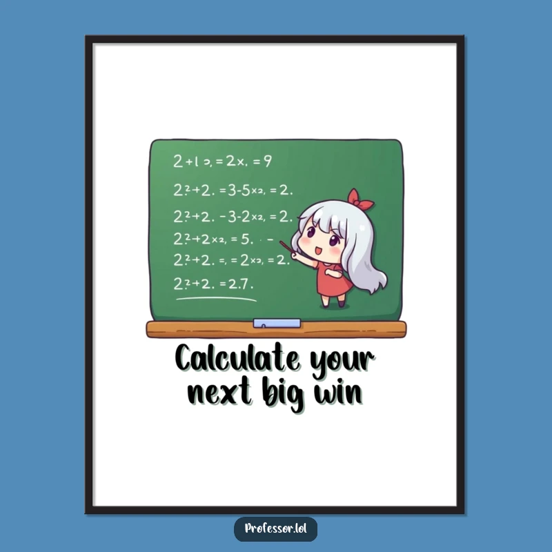 Free Printable Wall Art: Character Explaining Genius Ideas with Chalkboard Equations