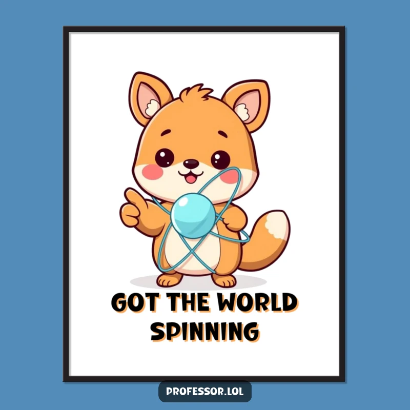 Free Printable Wall Art: Funny Science Animal - Atom Model Downloadable Decor