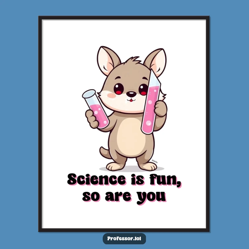Free Printable Wall Art: Funny Scientist Animal - Bubbling Potion Downloadable Decor