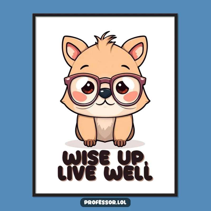 Free Printable Wall Art: Funny Spectacled Animal - Quirky Downloadable Decor Gift
