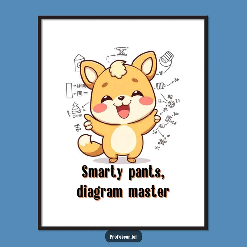 Free Printable Wall Art: Kawaii Diagram Animal, Funny Downloadable Decor for the Smarty Pants