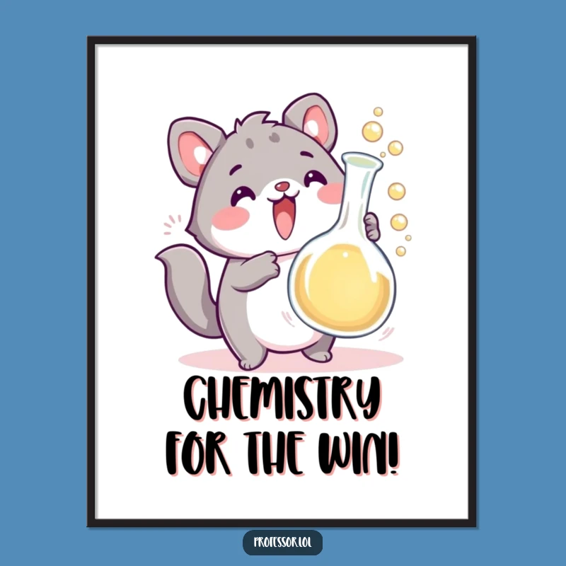 Free Printable Wall Art: Overflowing Beaker Animal, Funny Downloadable Decor for Science Lovers