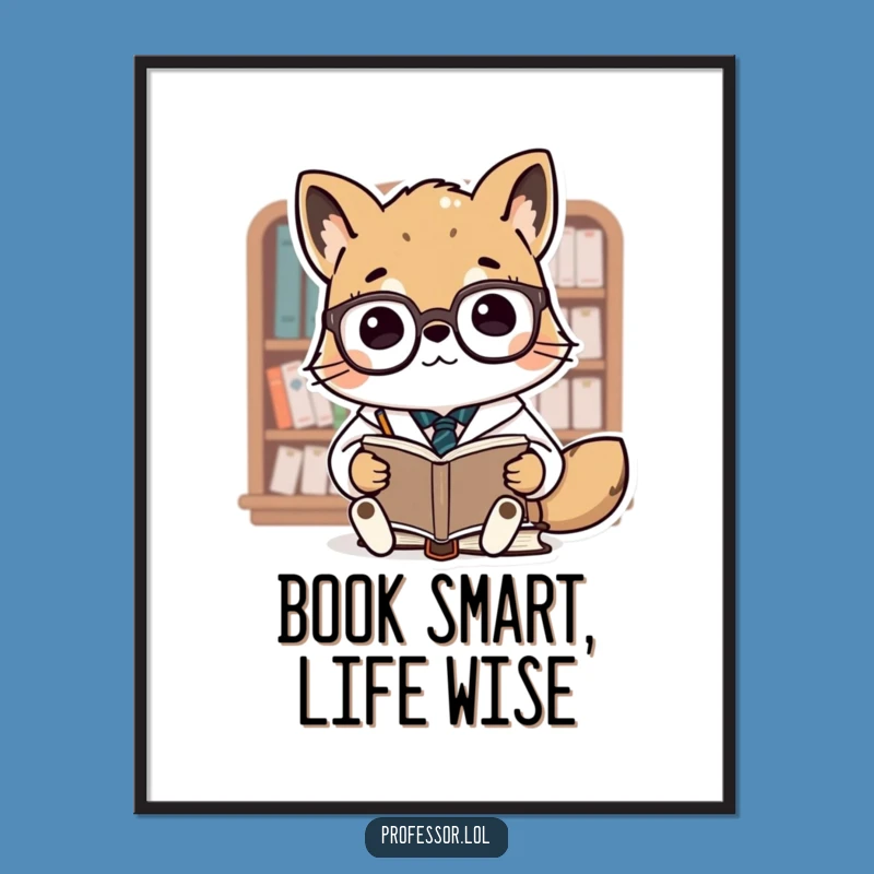 Free Printable Wall Art: Professor Animal Books - Funny Downloadable Decor