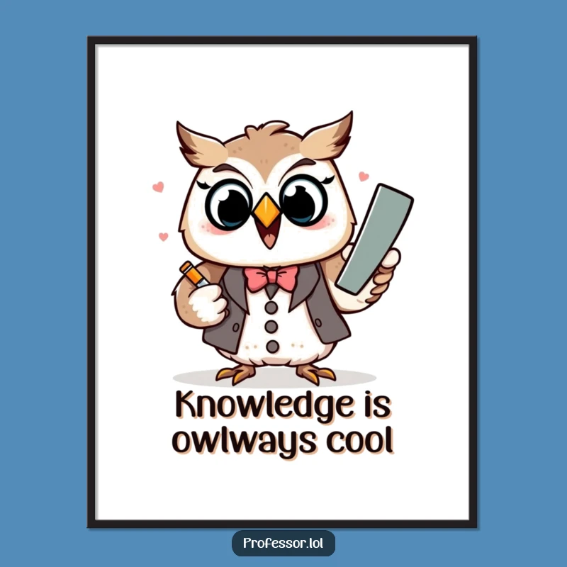 Free Printable Wall Art: Wise Owl Professor, Hilarious Downloadable Decor!