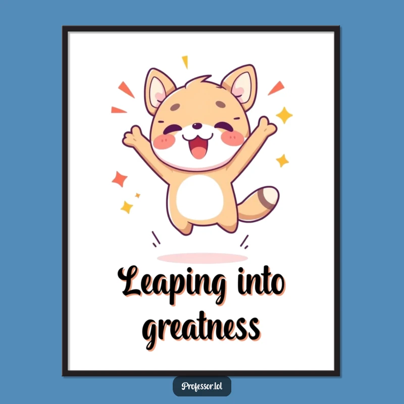 Funny Free Printable Wall Art: Breakthrough Animal Leap - Energetic Downloadable Decor for Your Space!