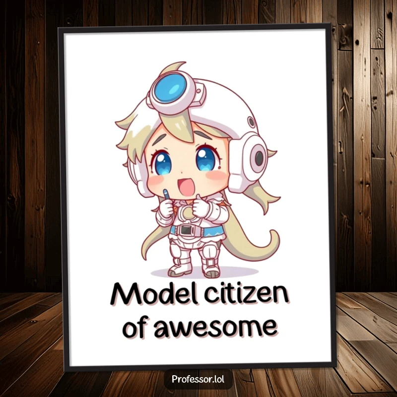 Funny Free Printable Wall Art: Character intensely focused on a massive, complex model, a humorous ode to builders.