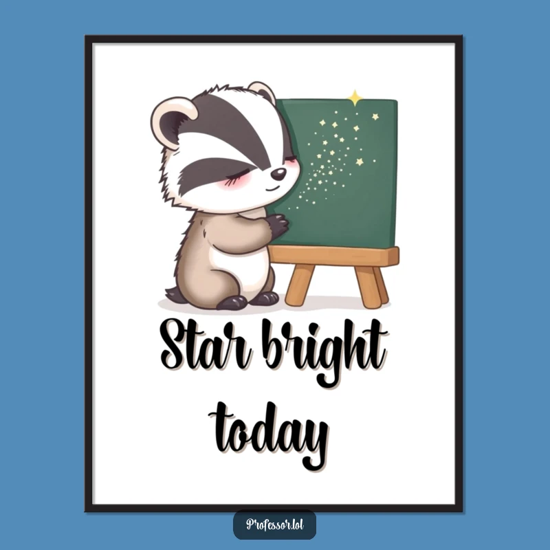 Funny Free Printable Wall Art: Sleepy Badger Stardust Magic, Whimsical Downloadable Decor for Kids Room