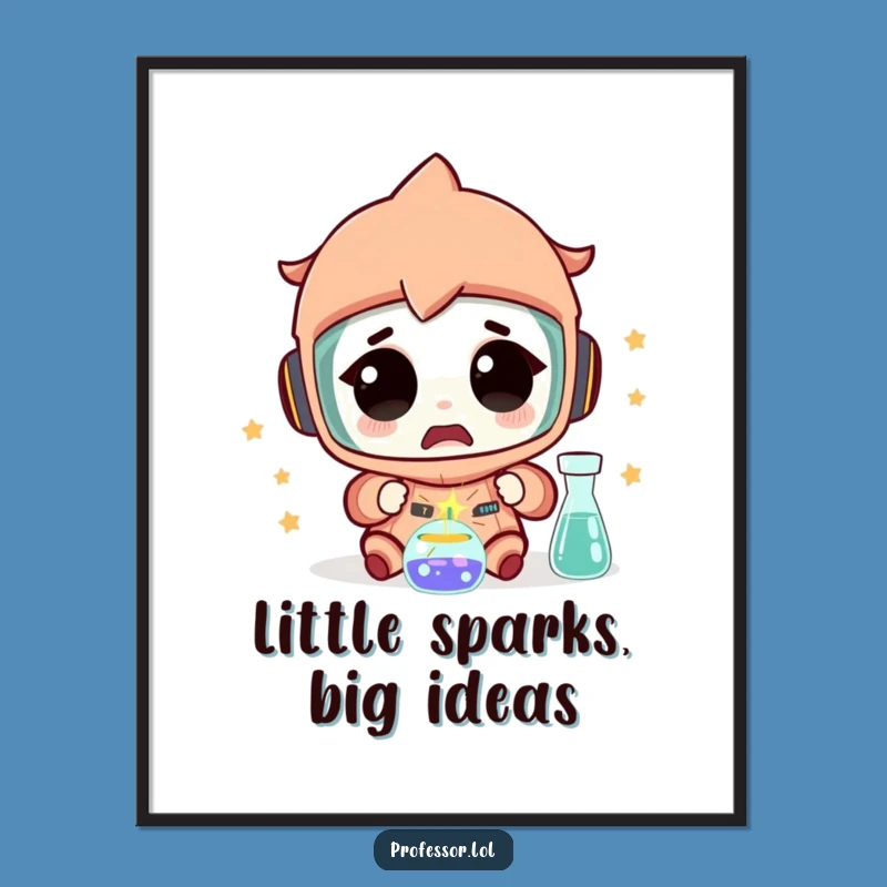 Free Printable Wall Art: Mad Scientist's Spark Funny Downloadable Decor