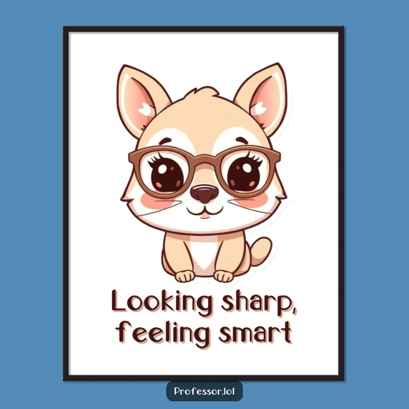 Funny Free Printable Wall Art: Spectacled Animal Brainy Downloadable Poster Decor