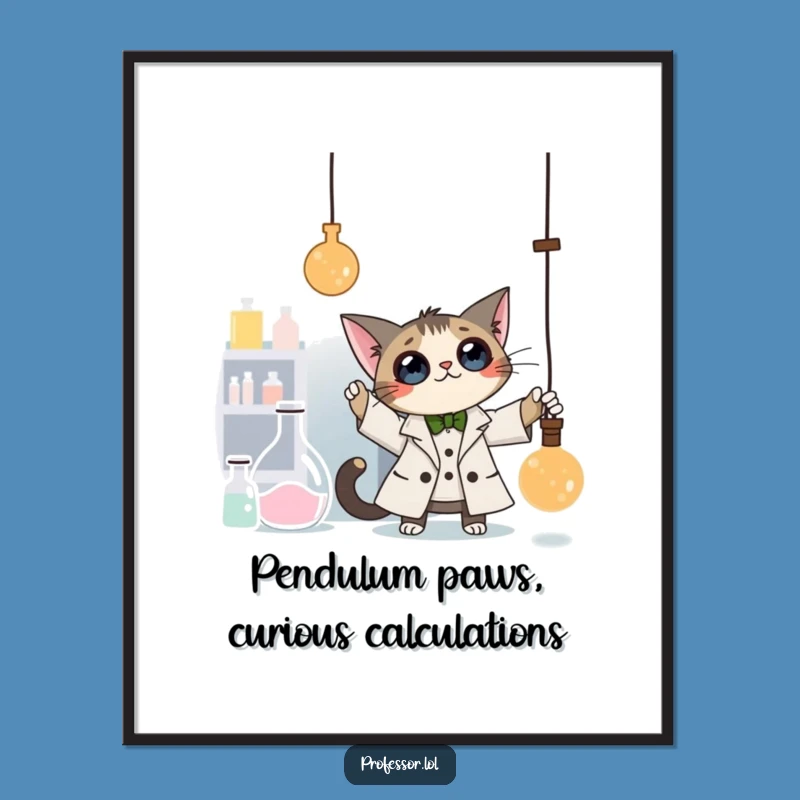 Free Printable Cat Lab Art - Funny Downloadable Professor Poster