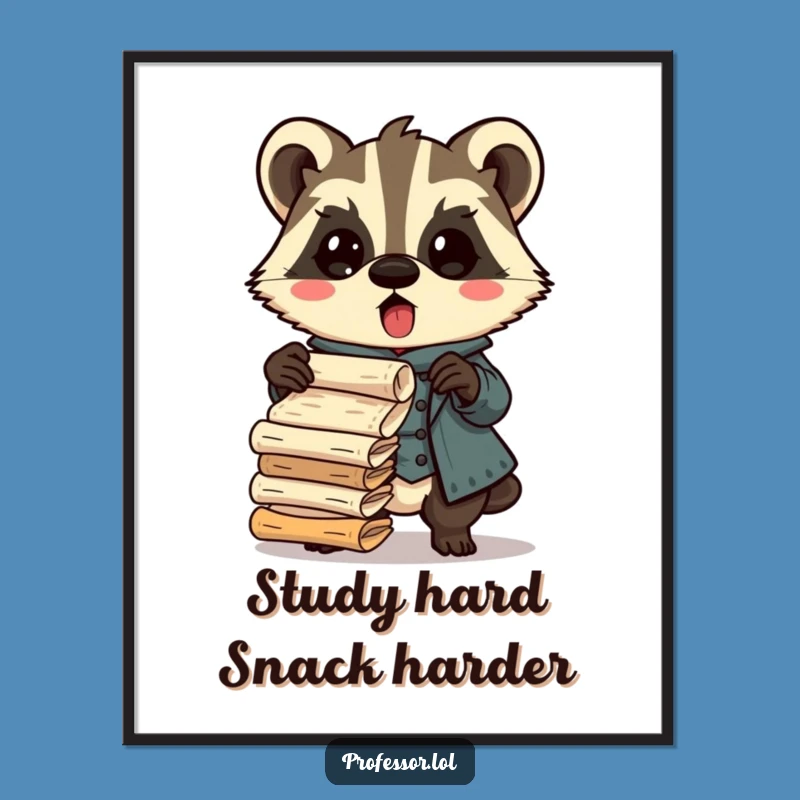 Surprised Badger Professor Free Printable Wall Art - Funny Downloadable Decor