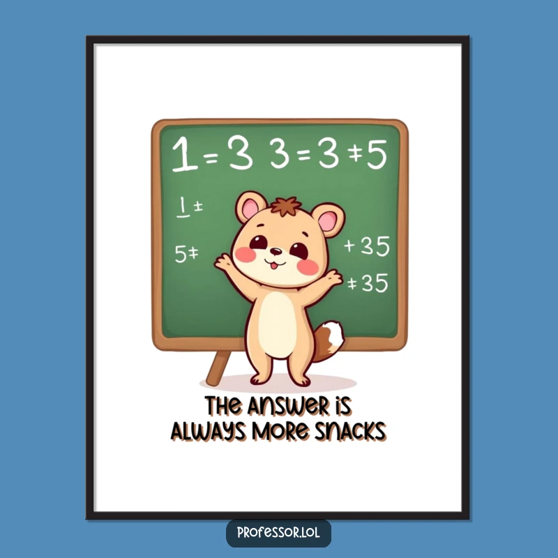 Free Printable Wall Art: Cute Animal Teaches Math With Humorous Equation!