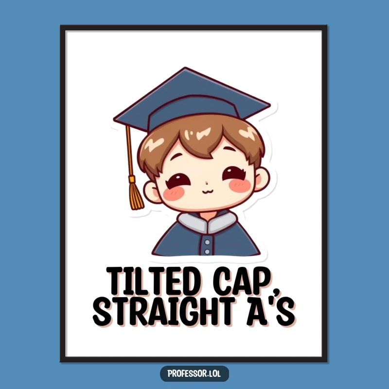 Free Printable Wall Art: Jaunty Grad Cap Funny Downloadable Decor