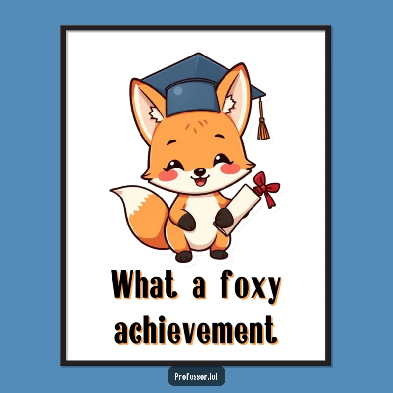 Funny Free Printable Fox Wall Art - Hilarious Graduate's Downloadable Gift
