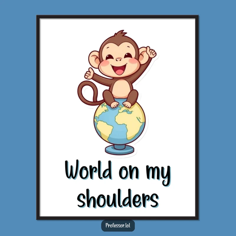 Funny Free Printable Wall Art: Monkey's Globe Trot - Downloadable Decor!
