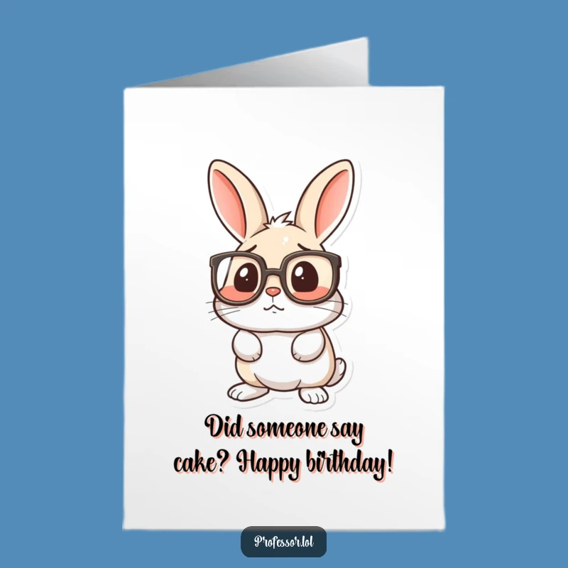 Free Printable Birthday Card: Confused Rabbit Specs Humor Gift
