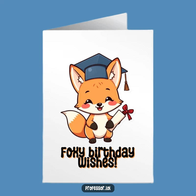 Free Printable Fox Birthday Card - Funny Downloadable Gift for Grads